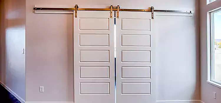 Glass Barn Door with Installation Hardware Kit Walnut Creek